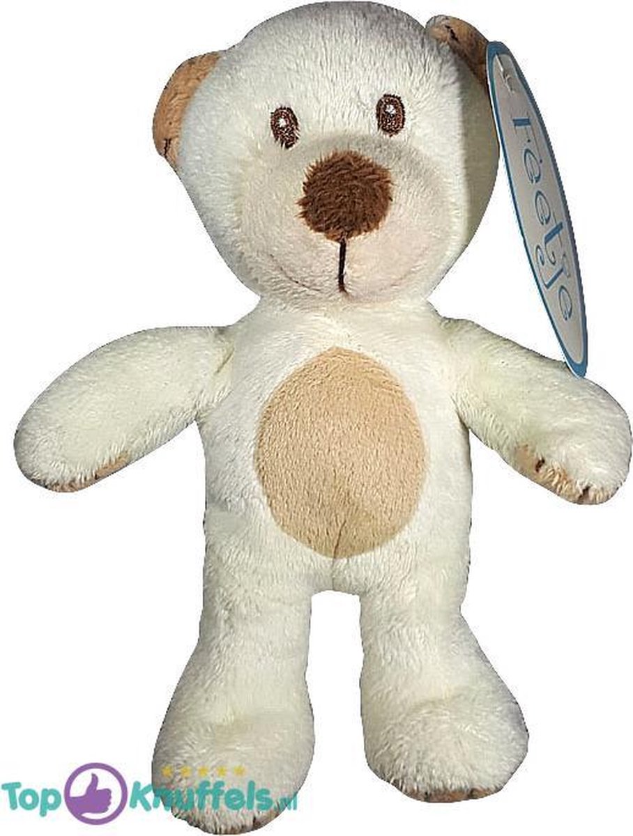 Knuffelbeer Pluche Knuffel Wit 18 cm + Pluche Knuffel Vingerpop (10 cm) | Dieren Peluche Knuffel | Knuffeldier voor kinderen | Beer Plush Toy | Knuffelbeer - Beertje - Troetelbeertje - Beer